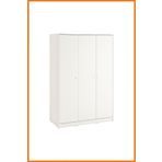 Alony Home Gardırop 3 Kapaklı Kulplu Raflı Askılıklı Mdf Sunta Elbise Dolabı Yüklük 117x176x55 Beyaz