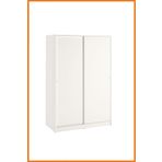 Alony Home Gardırop Sürgülü 2 Kapaklı Raflı Kulplu Askılıklı Mdf Sunta Elbise Dolabı Yüklük 117x176x55 Beyaz