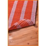 Alony Home Halı Paspas Çizgili Kaymaz Taban Yumuşak Dokulu %100 Pamuk İç Kapı Önü Mutfak Koridor 40x60 Pembe