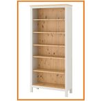 Alony Home Hemnes Kitaplık Beyaz Vernik 90 X 197 Cm Açık Kahverengi