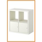 Alony Home Kallax Kapaklı Açık Raf Ünitesi 4 Bölmeli 77 X 77 Cm Beyaz