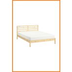 Alony Home Karyola Çift Kişilik İskandinav Çelik Kiriş Masif Çam Ağacı Genç Yetişkin 148x92x209 Kahverengi