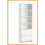 Alony Home Kitaplık 2 Çekmeceli 4 Raflı Sağlam Kaliteli Modern Tasarım 60x35x190 cm Beyaz