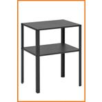Alony Home Komodin Metal Ayaklı Raflı Dekoratif Tasarım Kullanışlı Yan Sehpa 42x34x52 cm Siyah