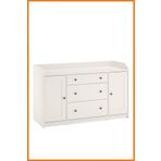 Alony Home Konsol Kapaklı Çekmeceli Kulplu Dolap Büfe Keson Depolama 140x46x84 Cm Beyaz
