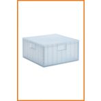 Alony Home Kutu Şeffaf Kapaklı Kulplu Plastik Saklama Eşya Oyuncak Çamaşır Deterjan 33x16x33 Gri
