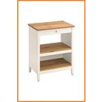 Alony Home Mutfak Adası Iki Raflı Çekmeceli Sunta Meşe Kaplama Yemek Hazırlama Masası 77x90x52 Beyaz