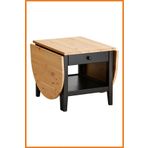 Alony Home Orta Sehpa Açılır Kapanır Panelli Çekmeceli Raflı Masif Ağacı Ahşap 65x52x140 Siyah