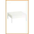 Alony Home Orta Sehpa Dikdörtgen İki Çekmeceli MDF Panelli Masif Ahşap Ayaklı 82x35x84 Beyaz