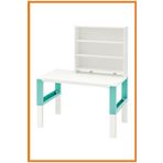 Alony Home Pahl Çocuk Çalışma Masası 96 x 58 Cm Kitaplıklı Beyaz Turkuaz
