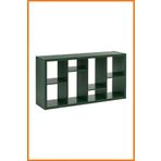 Alony Home Raf Mdf Sunta Arka Tarafı Açık Yatay Dikey Kitaplık Çerçevelik Saksılık Çiçeklik 147x77x39 Yeşil