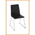 Alony Home Sandalye Bomstad Çelik Ayaklı Silinebilir Döşemeli Mutfak Yemek Çalışma Odası Ofis 48x87x54 Siyah