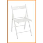 Alony Home Sandalye Masif Ahşap Katlanabilir Bahçe Kamp Balkon Mutfak Ofis Piknik 44x77x51 Beyaz