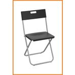 Alony Home Sandalye Metal Ayaklı Plastik Gövdeli Katlanabilir Kamp Piknik Bahçe Mutfak Balkon 41x78x45 Siyah