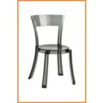 Alony Home Sandalye Plastik Şeffaf Mutfak Bahçe Balkon Yemek Odası Ofis Cafe Teras 47x82x54 Gri