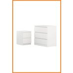 Alony Home Yatak Odası Takımı 2'l1 Set Çekmeceli 1 Adet Komodin 1 Adet Şifonyer Mdf Sunta Konsol 80x78x48 Beyaz