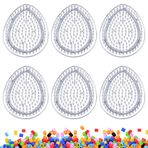 Alovez 6 adet ütü boncuğu plakası, 5 mm ütü boncuğu geçme plakaları şeffaf yumurta şeklinde, ütü boncukları için kalem plakaları, ütü boncuğu şablonları 9 x 7 cm