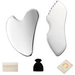 ALOYGUZ Paslanmaz çelik Gua Sha seti yüz masajı Metal Gua Sha yüz araçları vücut lenfatik drenaj masajı yüz Guasha yüz şekillendirme aracı cilt bakım seti