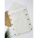 Alp Bebe Colarado 70-45 cm Kapüşonlu Içi Polar Yün Triko Kundak - Krem - 90 x 100 cm