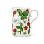 Alp Çileği Porselen Sürahi, 3/4 Litrelik, 13 cm, Çilek ve Arı Desenli, Birinci Sınıf Kalite