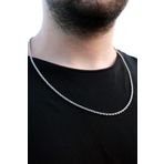Alp Collection Erkek Gri Burgu Çelik Zincir Kolye