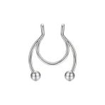 Alp Collection Gri Fake Sahte Septum Sıkıştırmalı Geçmeli Piercing