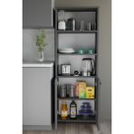 Alpa Ev Mobilya Kapaklı Çok Amaçlı Mutfak Dolabı 150X50X22 cm - Raflı Erzak Dolabı Modern Depolama Ünitesi - Antrasit