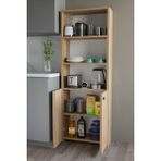 Alpa Ev Mobilya Kapaklı Çok Amaçlı Mutfak Dolabı 150X50X22 cm - Raflı Erzak Dolabı Modern Depolama Ünitesi - Atlantik Çam