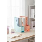 Alpa Store Mg 101 2'li Set A4 Demonte Plastik Dikey Magazinlik Klasör Arşiv Kutusu Organizer Saklama Depolama - Pastel Mavi - Pastel Turuncu