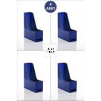 Alpa Store Ops Mg 101 Magazinlik 4'lü Set A4 Demonte Plastik Dikey Klasör Arşiv Kutusu Organizer Saklama - Mavi