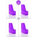 Alpa Store Ops Mg 101 Magazinlik 4'lü Set A4 Demonte Plastik Dikey Klasör Arşiv Kutusu Organizer Saklama - Mor