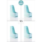 Alpa Store Ops Mg 101 Magazinlik 4'lü Set A4 Demonte Plastik Dikey Klasör Arşiv Kutusu Organizer Saklama - Pastel Mavi