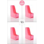 Alpa Store Ops Mg 101 Magazinlik 4'lü Set A4 Demonte Plastik Dikey Klasör Arşiv Kutusu Organizer Saklama - Pastel Pembe