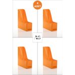 Alpa Store Ops Mg 101 Magazinlik 4'lü Set A4 Demonte Plastik Dikey Klasör Arşiv Kutusu Organizer Saklama - Turuncu