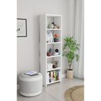 alpaevmobilya Ahşap 5 Raflı 150 Cm Çok Amaçlı Açık Kitaplık Dekoratif Salon Rafı Düzenleyici Ve Organizer