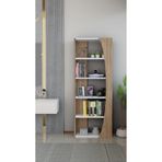 alpaevmobilya Kavisli İskandinav 150 cm 6 Raflı Kitaplık Salon Rafı | Ofis Dolabı Modern Raf Organizer