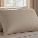 Alpateks Home %100 Pamuklu Saten 55X75CM Büyük Boy Yastık Kılıfı 2 Adet (Fermuarlı) - Bej