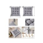 Alpateks Home 2 Adet 50x50cm Büyük Boy Su Geçirmez Duck Kumaş Sandalye Minderi Bağcıklı Kare Oturma Minderi