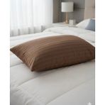 Alpateks Home Orta Boy 40X60CM %100PAMUKLU Saten Yastık Kılıfı 2'li Gizli Fermuarlı - Kahverengi