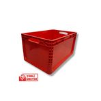 Alpbx 1.Kalite Kırmızı Plastik Kasa 60x40x32 cm - Kokusuz Sağlam Plastik Kutu 65 Litre