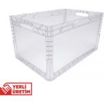 Alpbx 1.Kalite Şeffaf Plastik Kasa 60x40x32 cm - Kokusuz Sağlam Plastik Kutu 65 Litre