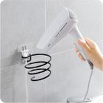 Alper Banyo Alper Yapışkanlı Fön Makinesi Askısı Siyah Metal Tutacağı Modern Stil ve Kolay Temizlik
