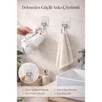 Alper Banyo Güçlü Yapışkanlı Duvar Askısı Krom Kaplama Banyo Mutfak Havlu Kancası ( 2 Adet )