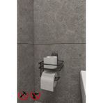 Alper Banyo Güçlü Yapışkanlı Yedek Raflı Tuvalet Kağıdı Askılığı Banyo Düzenleyici - Siyah