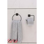 Alper Banyo Jasmin Kare Yapışkanlı Siyah Kare Yuvarlak Havluluk ve Kare Tuvalet Kağıtlık Seti Banyo Düzenleyici
