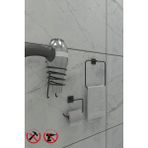 Alper Banyo Jasmin Yapışkanlı Siyah Kare 3'lü Banyo Seti - Kare Havluluk, Açık Kağıtlık, Kare Fön Makinesi Askısı