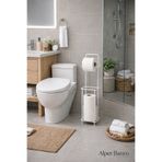 Alper Banyo Kare Beyaz Ayaklı Tuvalet Kağıtlığı Standı, Wc Kağıtlık Tutacağı, Wc Kağıtlık Askısı Standı