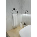 Alper Banyo Lotus Yapışkanlı Siyah Halka Havluluk Askısı - İster Yapıştır İster Montajla Siyah