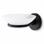 Alper Banyo Sabunluk Siyah, Duvar Tipi, Metal, Yapışkanlı ve Vidalı Montaj, 35 mm Oval Bantlı Banyo Aksesuarı