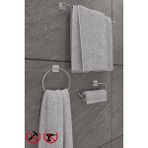 Alper Banyo Scilla Kare Krom Yapışkanlı 3'lü Banyo Seti - Halka Havluluk, Solo Havluluk, Uzun Havluluk